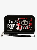 Skelanimals Kit The Cat I Still Purr Pose Zip Around Wallet