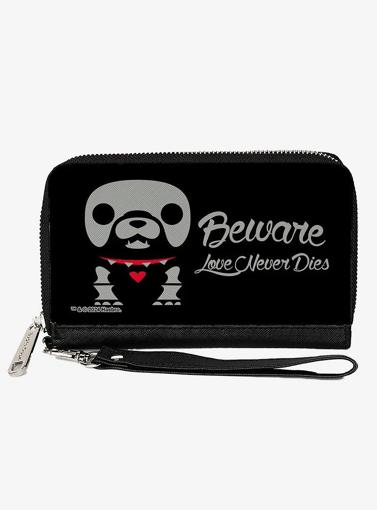 Skelanimals Maxx The Bulldog Beware Love Never Dies Pose Zip Around Wallet