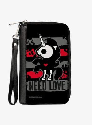 Skelanimals Bonita The Unicorn Need Love Zip Around Wallet