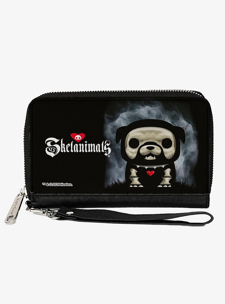 Skelanimals Maxx The Bulldog Fog Pose and Logo Zip Around Wallet