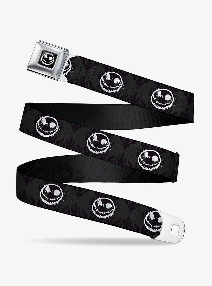 Disney Nightmare Before Christmas Jack Smiling Black White Seatbelt Buckle Belt