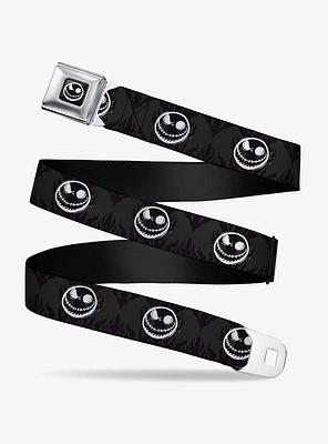 Disney Nightmare Before Christmas Jack Smiling Black White Seatbelt Buckle Belt
