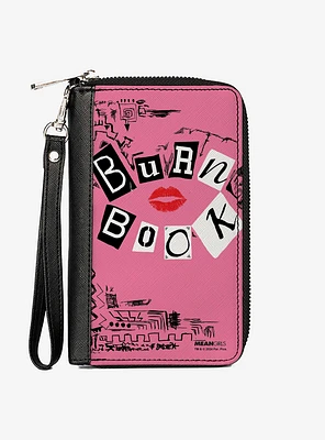Mean Girls Burn Book Cover Doodles Zip Around Wallet