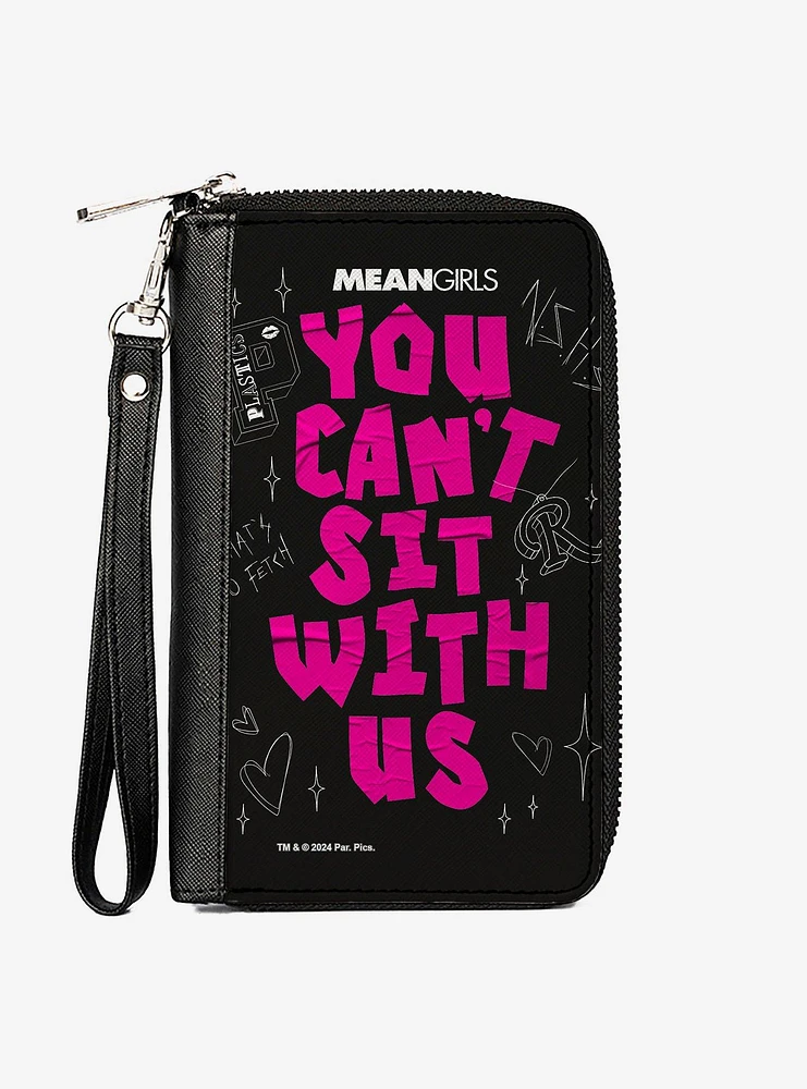Mean Girls You Can't Sit With Us Doodles Zip Around Wallet