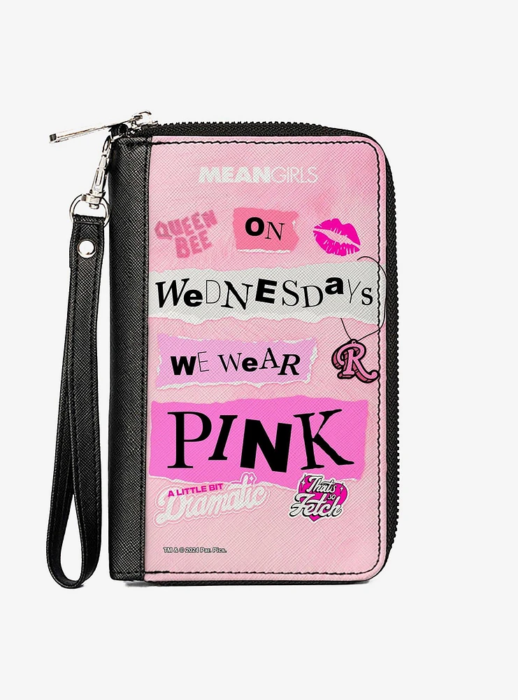 Mean Girls Plastics Quotes Collage Zip Around Wallet