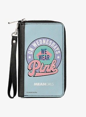 Mean Girls On Wednesdays We Wear Pink Icon Zip Around Wallet