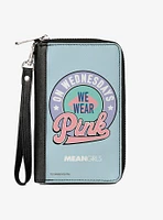Mean Girls On Wednesdays We Wear Pink Icon Zip Around Wallet