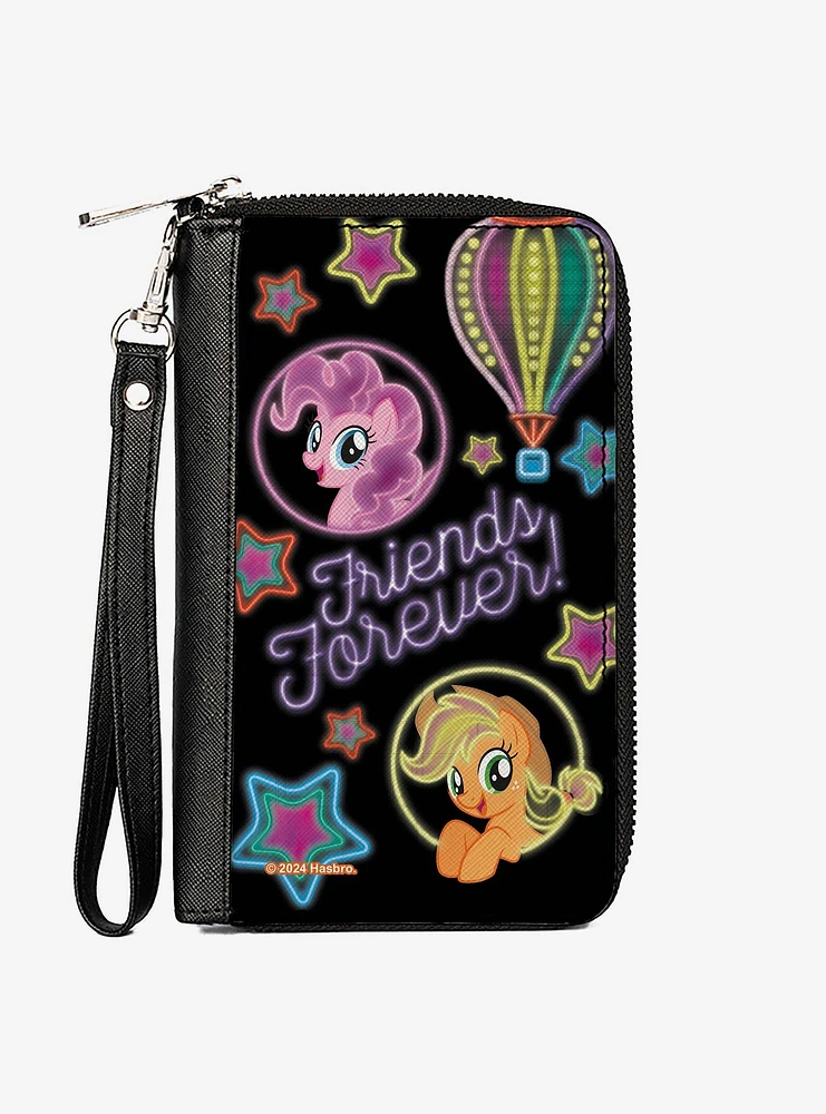 My Little Pony Pinkie Pie and Applejack Friends Forever Neon Zip Around Wallet