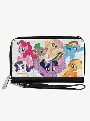 My Little Pony Mane Six and Spike Action Poses Group Zip Around Wallet
