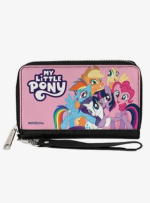 My Little Pony Title Logo and Mane Six Group Pose Zip Around Wallet