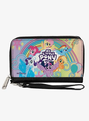 My Little Pony Mane Six Neon Rainbow and Logo Multi Zip Around Wallet