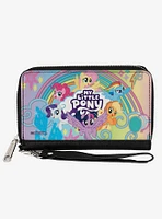 My Little Pony Mane Six Neon Rainbow and Logo Multi Zip Around Wallet