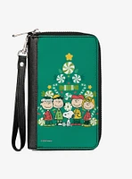 Peanuts Holiday Christmas Tree Group Pose Zip Around Wallet