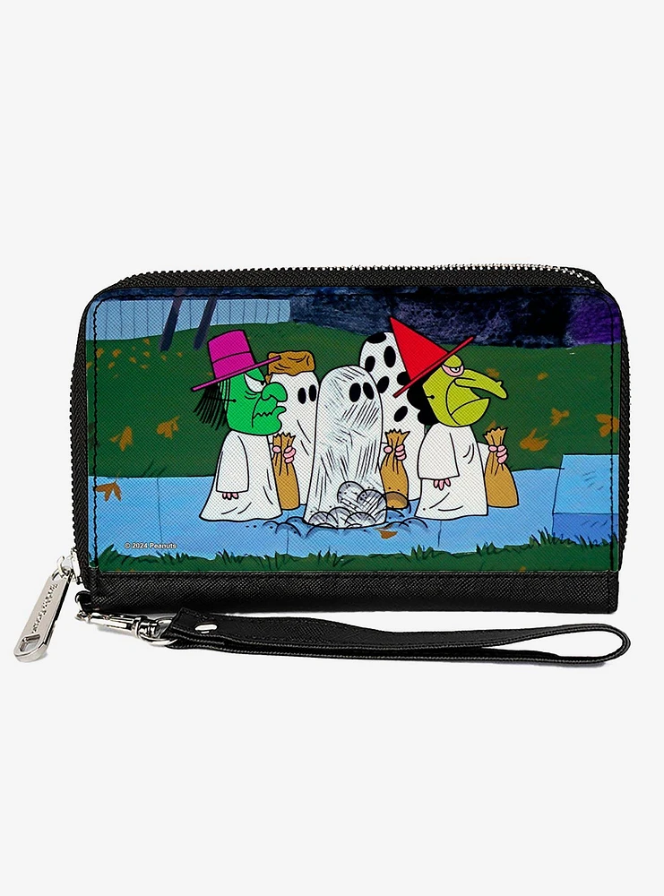 Peanuts Gang Halloween Trick Or Treat Group Pose Zip Around Wallet