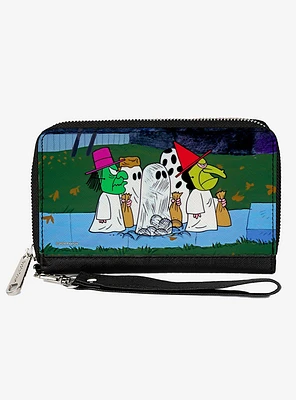 Peanuts Gang Halloween Trick Or Treat Group Pose Zip Around Wallet