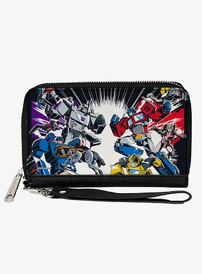 Transformers Decepticon and Autobots Battle Zip Around Wallet