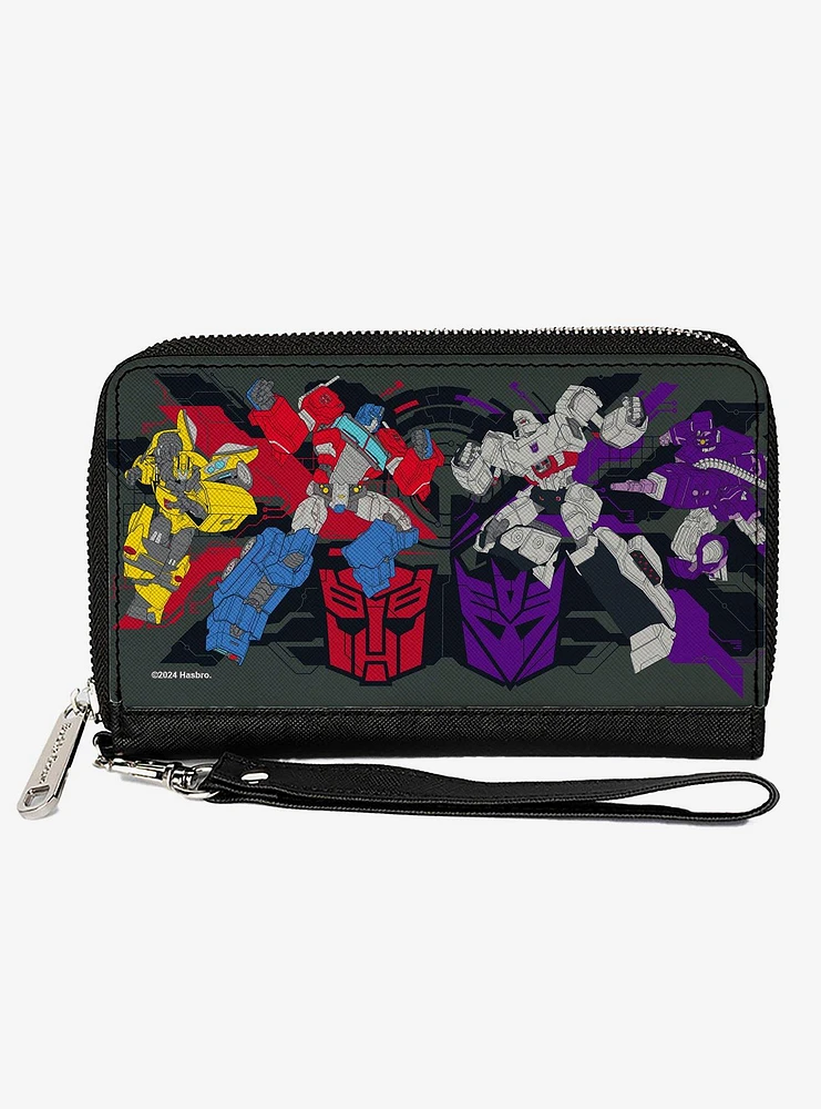 Transformers Autobots vs Decepticons Poses Zip Around Wallet