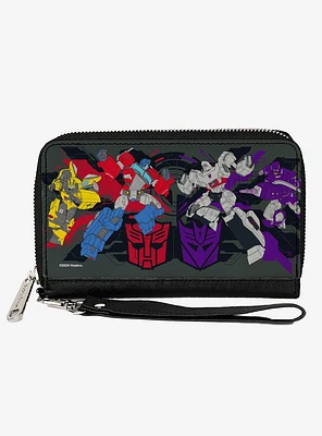 Transformers Autobots vs Decepticons Poses Zip Around Wallet