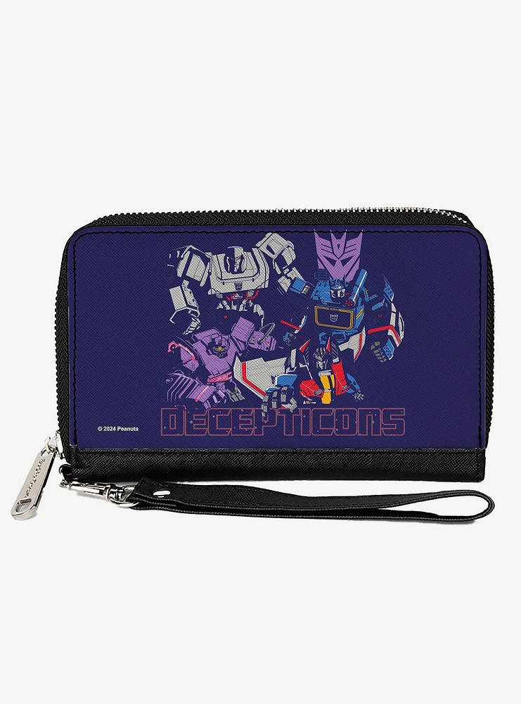 Transformers Decepticons Group Pose and Text Zip Around Wallet