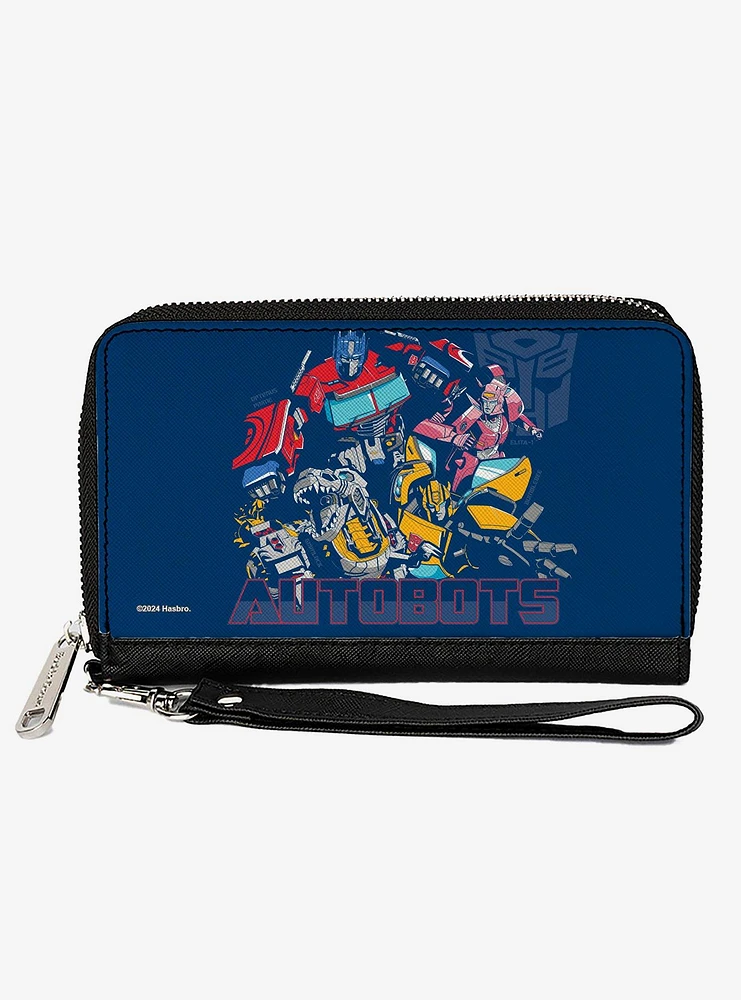 Transformers Autobots Group Pose and Text Zip Around Wallet