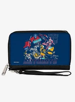 Transformers Autobots Group Pose and Text Zip Around Wallet