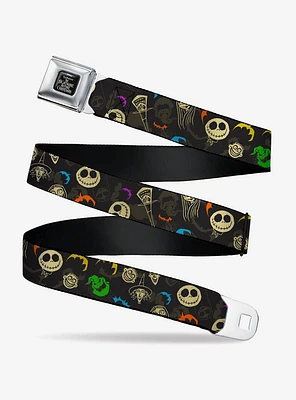 Disney Nightmare Before Christmas Character Faces Seatbelt Buckle Belt