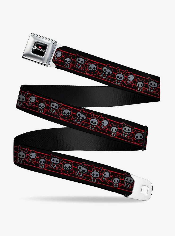 Skelanimals Six Character Collage Seatbelt Buckle Belt