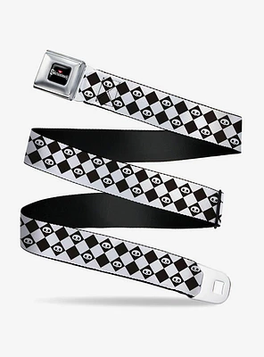 Skelanimals Face Logo Checker Seatbelt Buckle Belt
