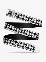 Skelanimals Face Logo Checker Seatbelt Buckle Belt