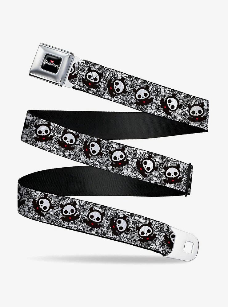 Skelanimals Diego The Bat Pose Lace Print Seatbelt Buckle Belt
