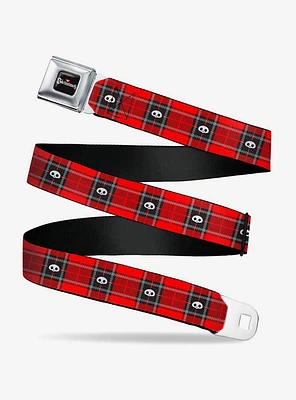 Skelanimals Face Logo Plaid Seatbelt Buckle Belt