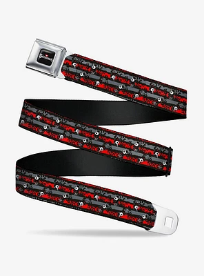Skelanimals Bonita The Unicorn Poses Stripe Seatbelt Buckle Belt