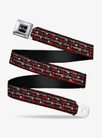 Skelanimals Bonita The Unicorn Poses Stripe Seatbelt Buckle Belt