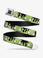Invader Zim GIR Face and Flames Seatbelt Buckle Belt
