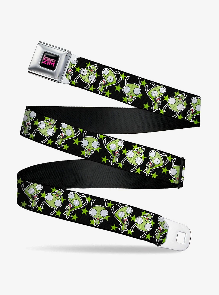 Invader Zim GIR Poses and Stars Seatbelt Buckle Belt