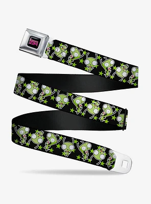 Invader Zim GIR Poses and Stars Seatbelt Buckle Belt