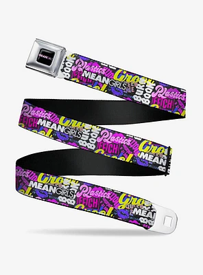Mean Girls Catch Phrases Collage Seatbelt Buckle Belt