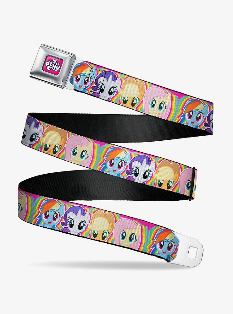 My Little Pony Four Close Up Faces Seatbelt Buckle Belt
