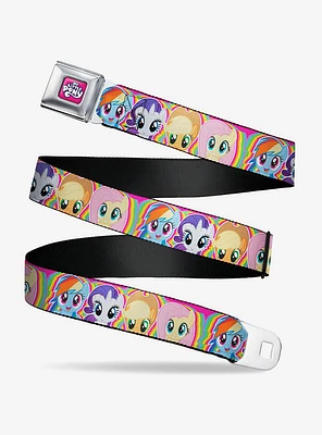 My Little Pony Four Close Up Faces Seatbelt Buckle Belt