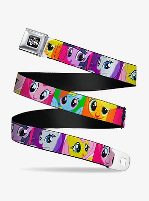 My Little Pony Mane Six Close Up Face Blocks Seatbelt Buckle Belt
