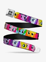 My Little Pony Mane Six Close Up Face Blocks Seatbelt Buckle Belt