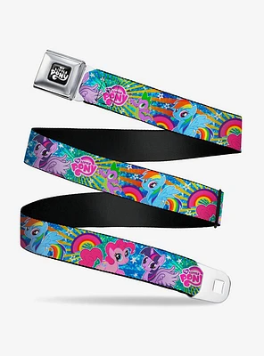 My Little Pony Ponies and Spike Rainbows Rays Seatbelt Buckle Belt