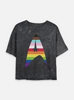 Star Trek Pride Logo Mineral Wash Womens Crop T-Shirt