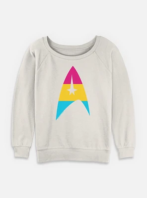 Star Trek Pan Flag Logo Womens Slouchy Sweatshirt