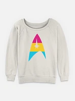 Star Trek Pan Flag Logo Womens Slouchy Sweatshirt