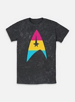 Star Trek Pan Flag Logo Mineral Wash T-Shirt