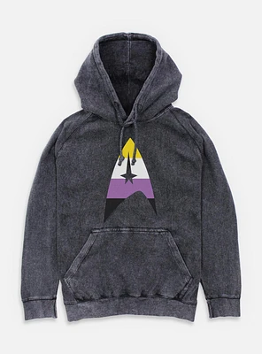 Star Trek Nonbinary Flag Logo Mineral Wash Hoodie