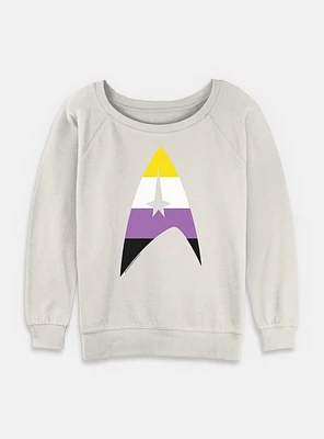 Star Trek Nonbinary Flag Logo Womens Slouchy Sweatshirt