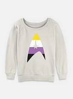 Star Trek Nonbinary Flag Logo Womens Slouchy Sweatshirt