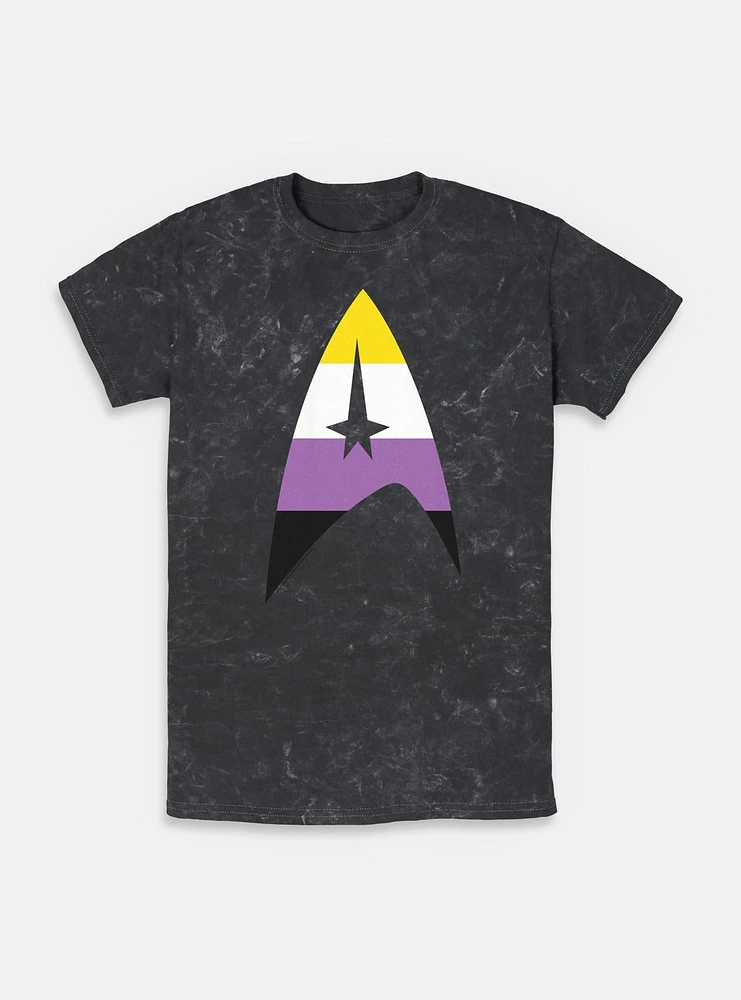 Star Trek Nonbinary Flag Logo Mineral Wash T-Shirt
